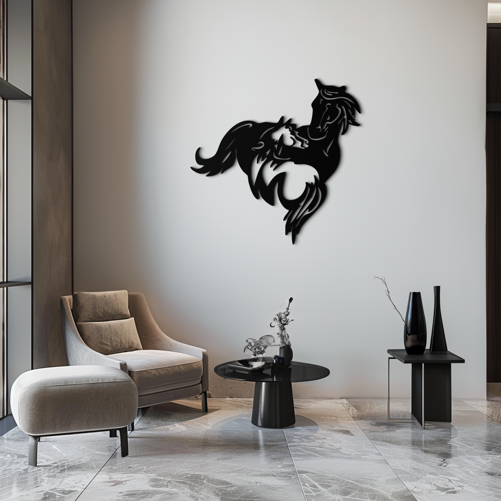 Abstract Wild Horses Metal Wall Art – Dynamic Horse Silhouette Decor- KAF569 - Tampa Home & Garden Store