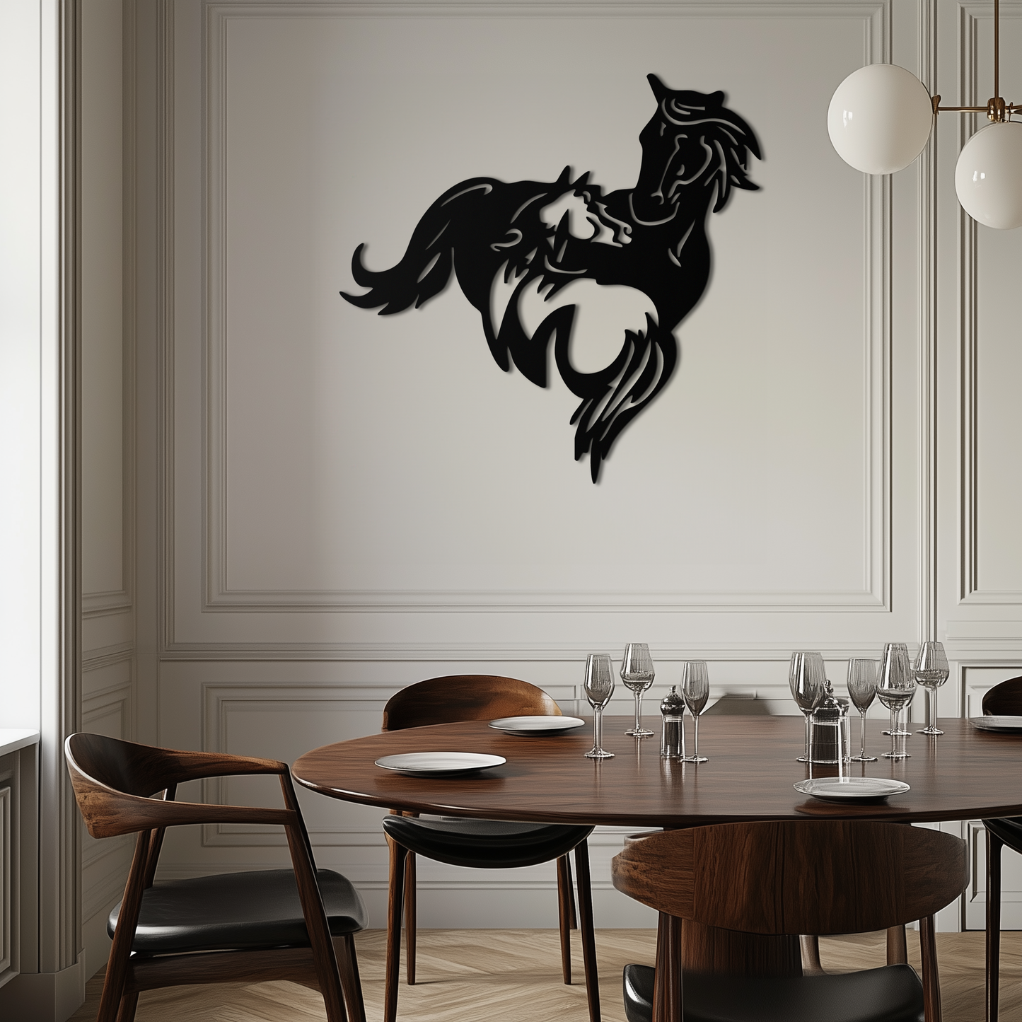 Abstract Wild Horses Metal Wall Art – Dynamic Horse Silhouette Decor- KAF569 - Tampa Home & Garden Store