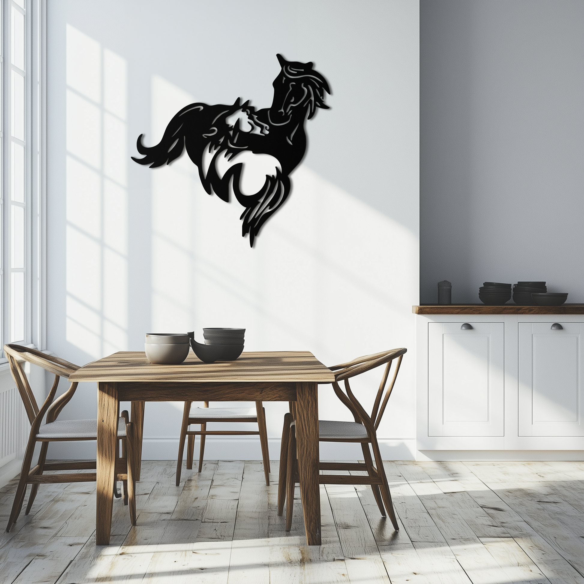 Abstract Wild Horses Metal Wall Art – Dynamic Horse Silhouette Decor- KAF569 - Tampa Home & Garden Store