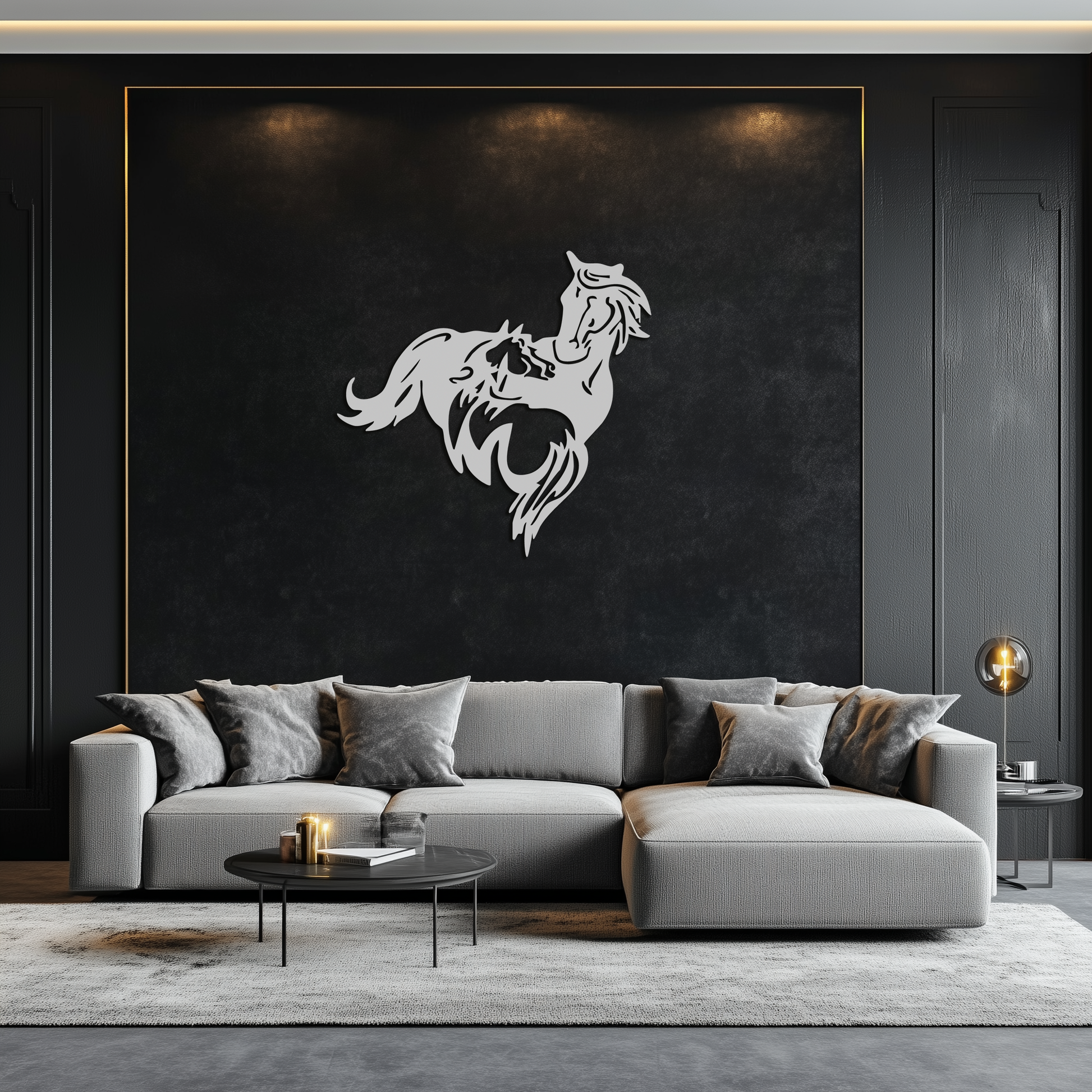 Abstract Wild Horses Metal Wall Art – Dynamic Horse Silhouette Decor- KAF569 - Tampa Home & Garden Store