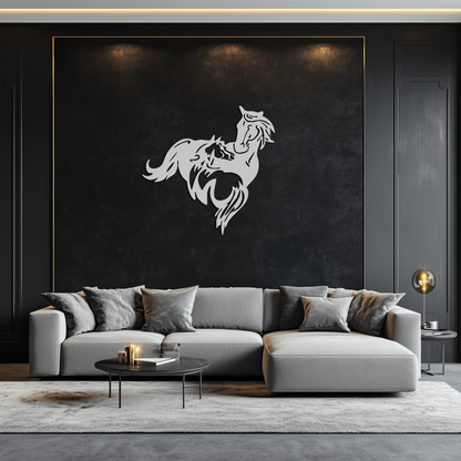 Abstract Wild Horses Metal Wall Art – Dynamic Horse Silhouette Decor- KAF569 - Tampa Home & Garden Store