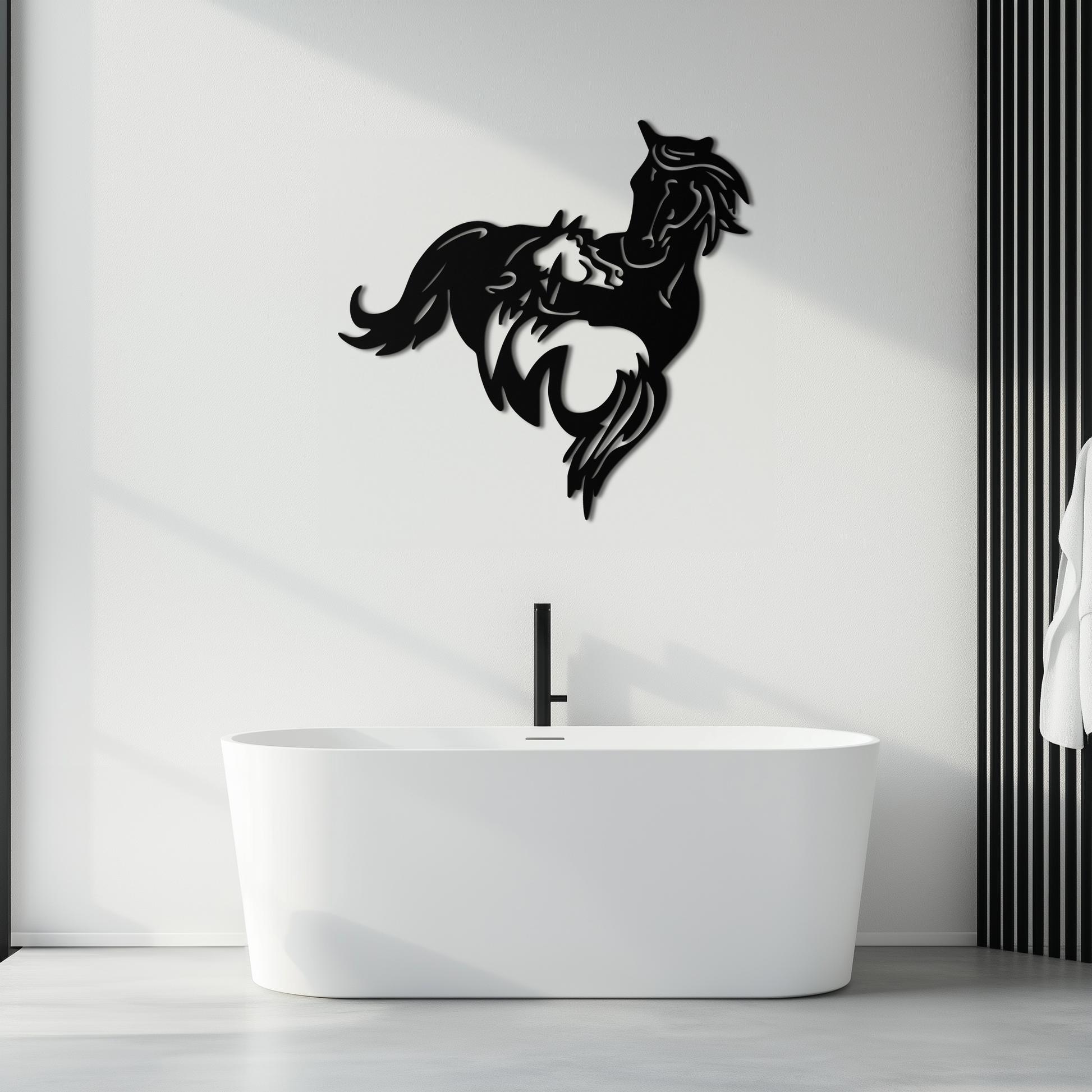 Abstract Wild Horses Metal Wall Art – Dynamic Horse Silhouette Decor- KAF569 - Tampa Home & Garden Store