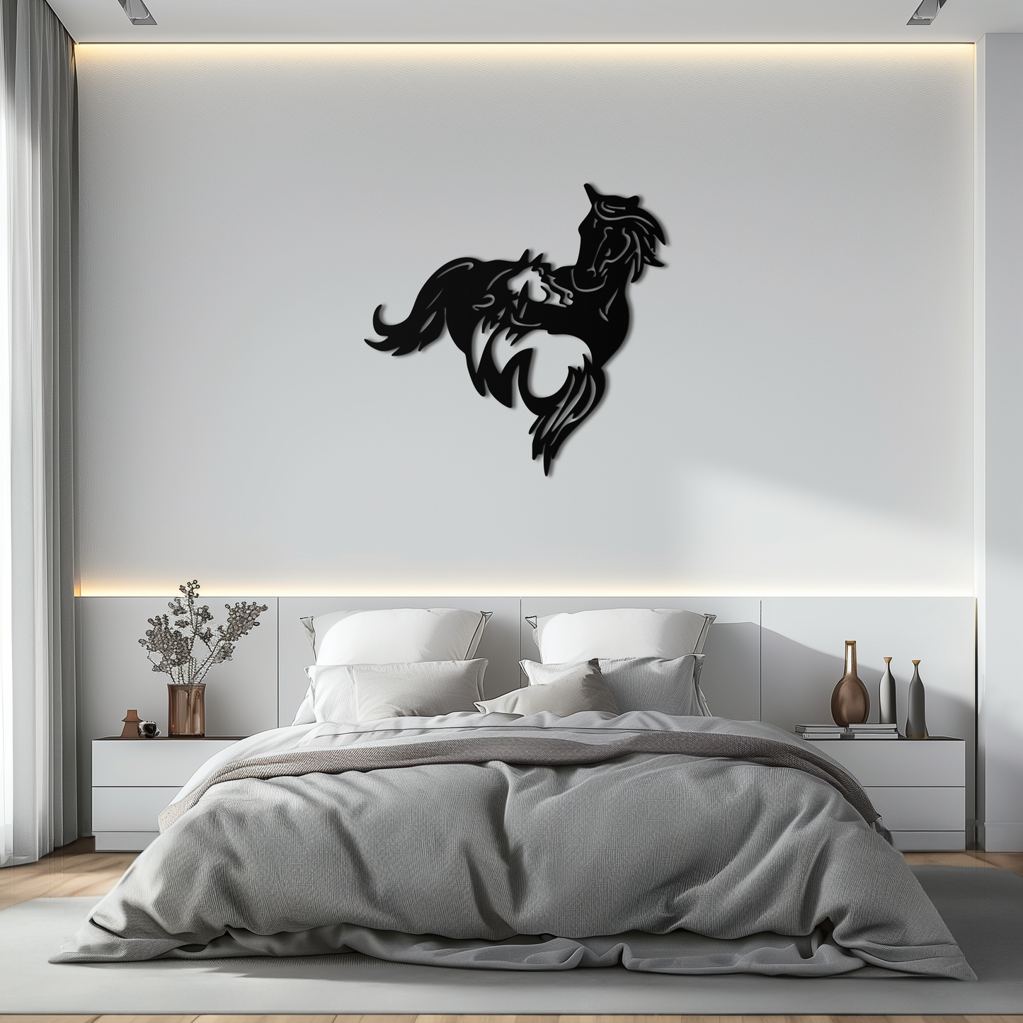 Abstract Wild Horses Metal Wall Art – Dynamic Horse Silhouette Decor- KAF569 - Tampa Home & Garden Store