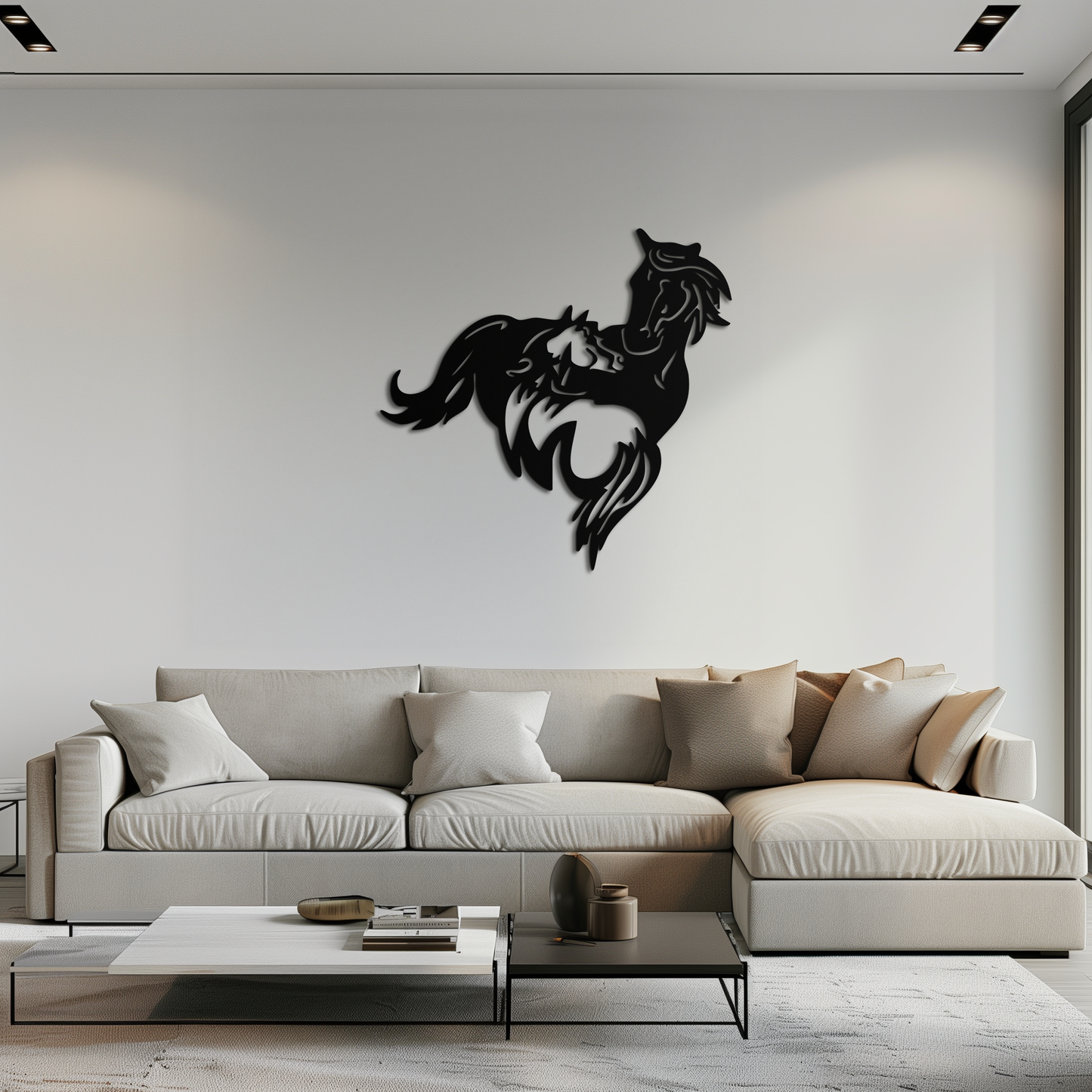 Abstract Wild Horses Metal Wall Art – Dynamic Horse Silhouette Decor- KAF569 - Tampa Home & Garden Store