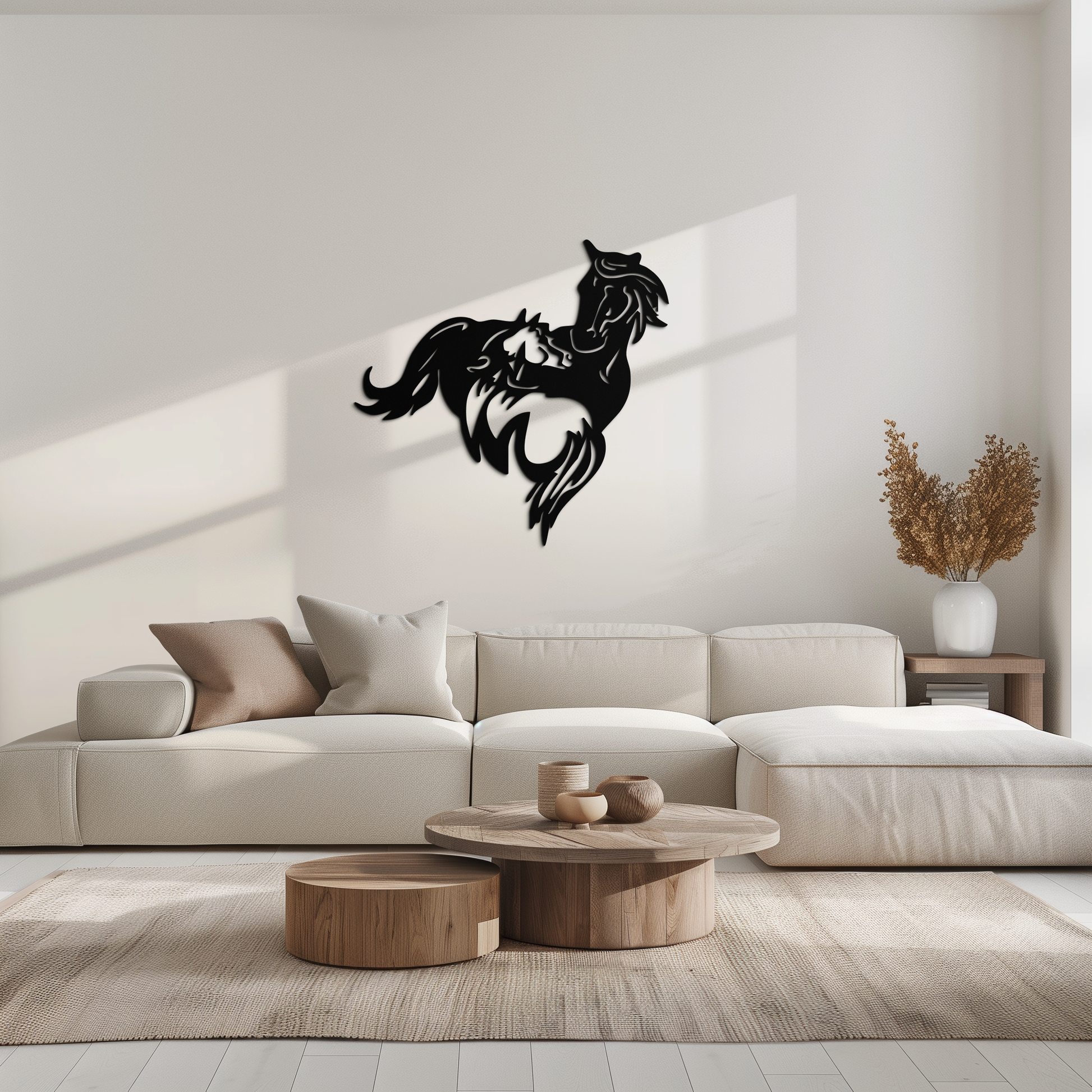 Abstract Wild Horses Metal Wall Art – Dynamic Horse Silhouette Decor- KAF569 - Tampa Home & Garden Store