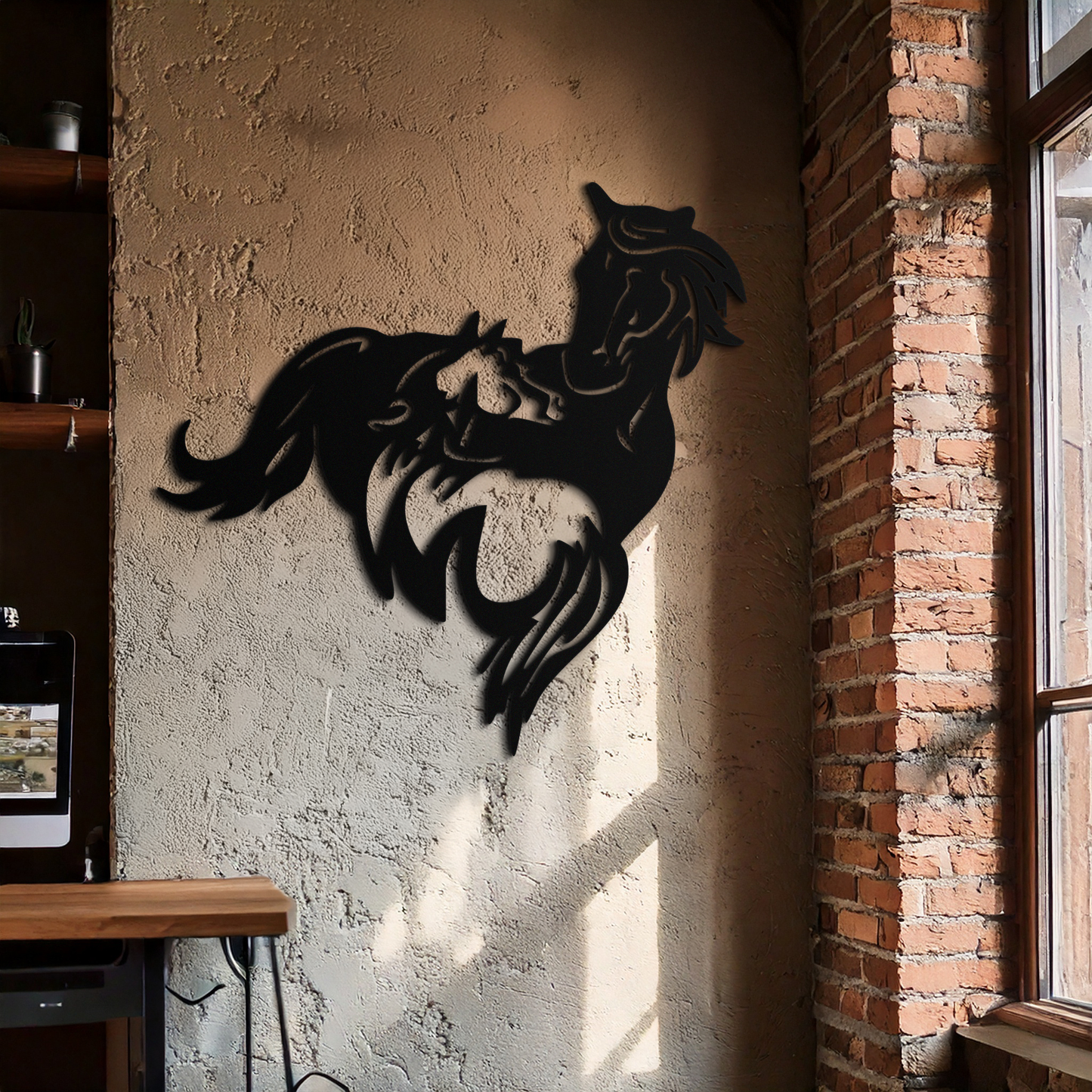 Abstract Wild Horses Metal Wall Art – Dynamic Horse Silhouette Decor- KAF569 - Tampa Home & Garden Store
