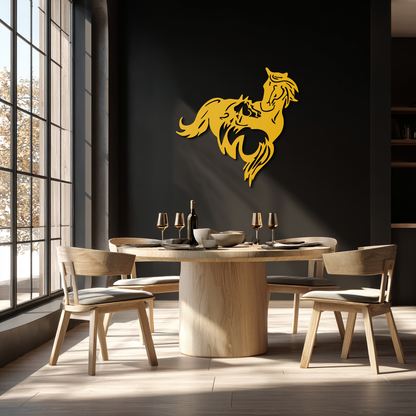 Abstract Wild Horses Metal Wall Art – Dynamic Horse Silhouette Decor- KAF569 - Tampa Home & Garden Store