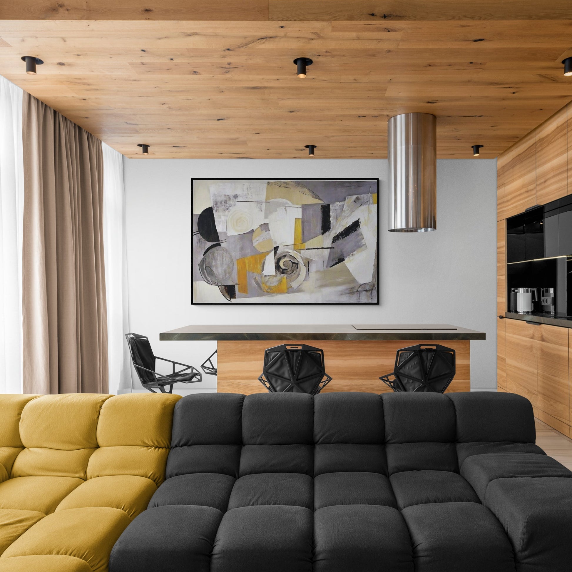 Canvas Print: Focus abstract framed canvas by Tailored Canvases in a modern living room on Tampa Home & Garden Store