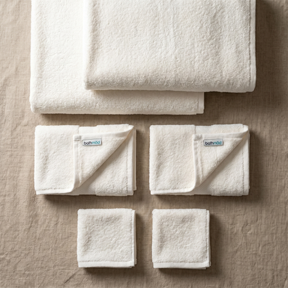 Ensemble de six serviettes de bain bio de luxe | Serviettes douces, moelleuses et écologiques