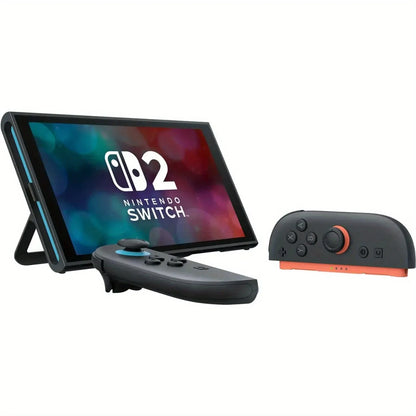 Nintendo Switch 2 gaming console with blue-accent left controller and colorful display on Tampa Home & Garden Store