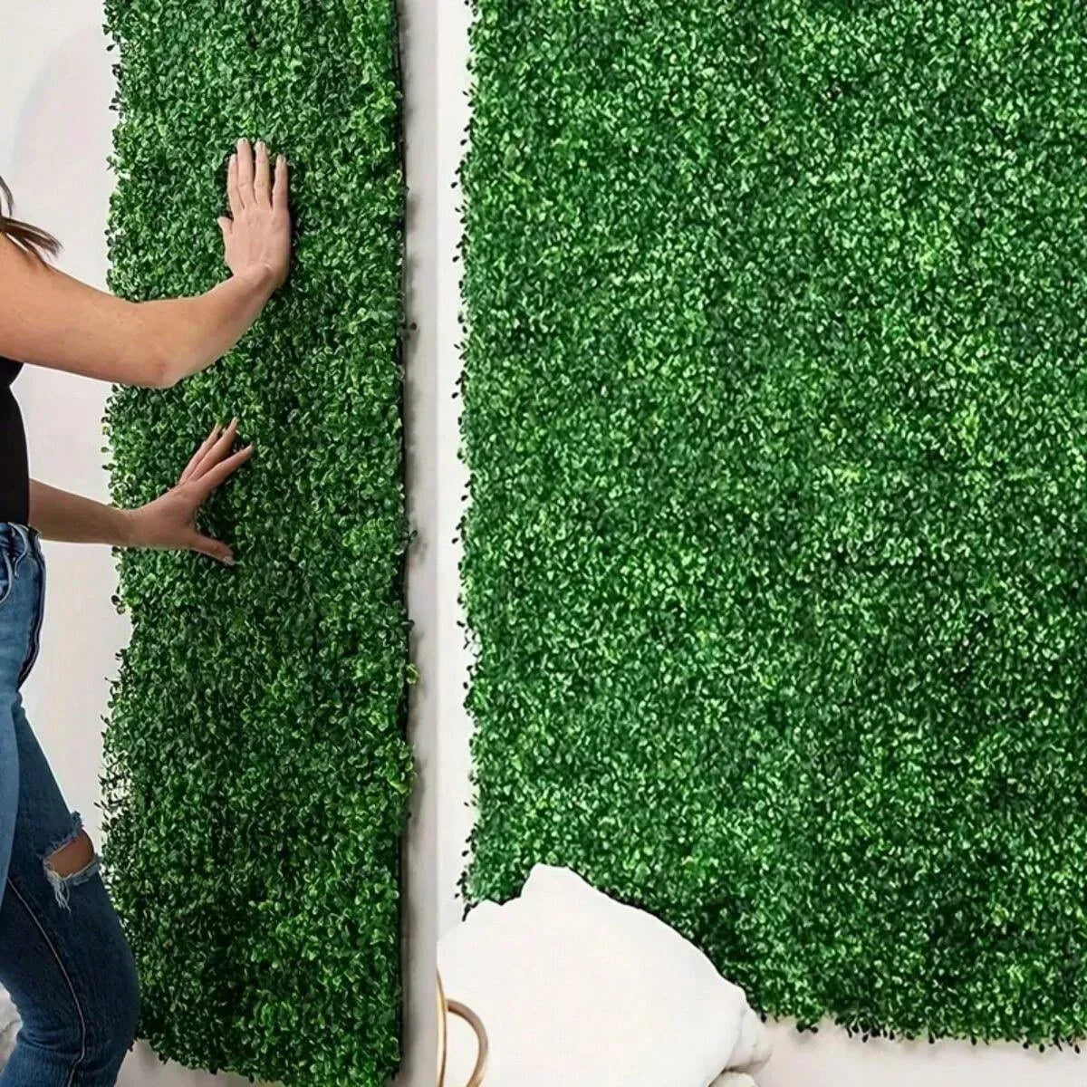10pcs Grass Wall Panels artificial boxwood greenery two green faux hedge panels Perfecsy on Tampa Home & Garden Store