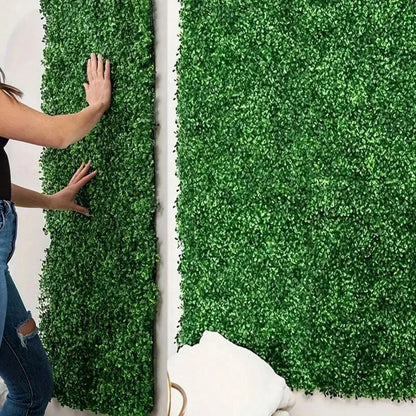 10pcs Grass Wall Panels artificial boxwood greenery two green faux hedge panels Perfecsy on Tampa Home & Garden Store