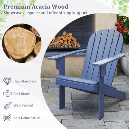 Sillón Adirondack de Acacia para Patio con Asiento Inclinado - Azul
