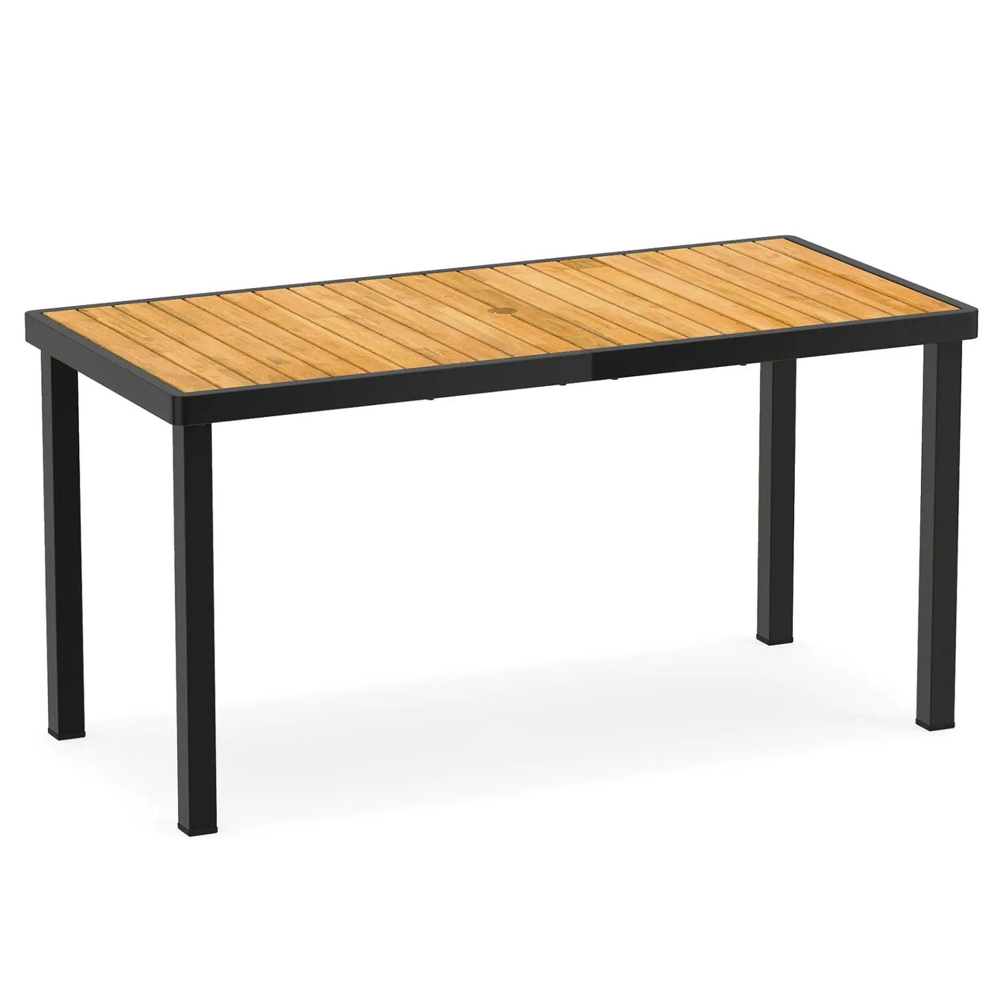 Acacia Wood Outdoor Dining Table Umbrella Hole