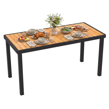 Acacia Wood Outdoor Dining Table Umbrella Hole