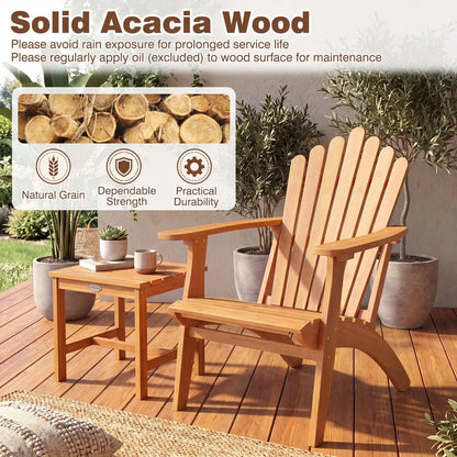 Acacia Wood Adirondack Chair 400 Lb Capacity