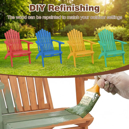 Acacia Wood Adirondack Chair 400 Lb Capacity