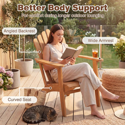 Acacia Wood Adirondack Chair 400 Lb Capacity