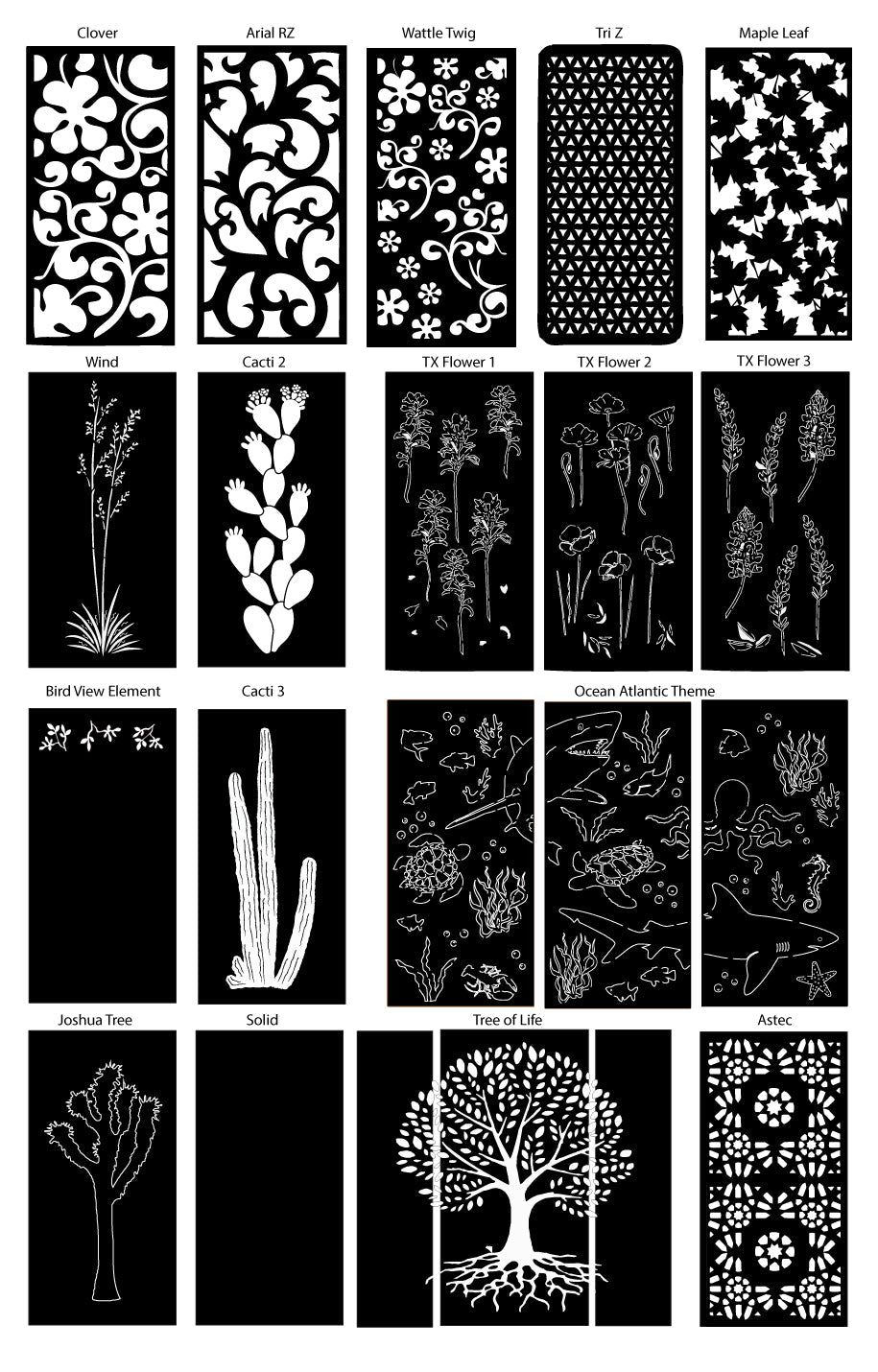 Custom Privacy Screen options by Rustica Ornamentals: 46 inch black metal wall art designs on Tampa Home & Garden Store