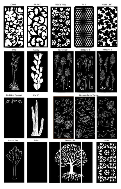 Custom Privacy Screen options by Rustica Ornamentals: 46 inch black metal wall art designs on Tampa Home & Garden Store