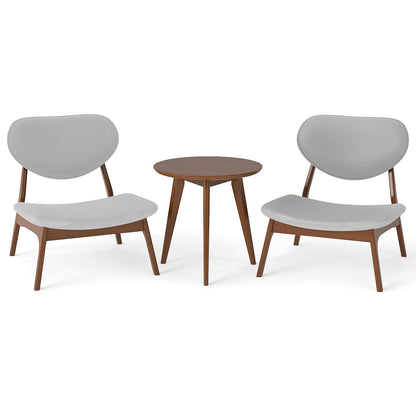 Accent Chairs Set of 2 with Side Table and Solid Wood Frame