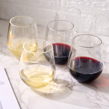Barcelona Set of 6 Acrylic Stemless Wine Glasses