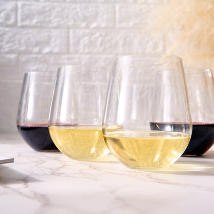 Barcelona Set of 6 Acrylic Stemless Wine Glasses