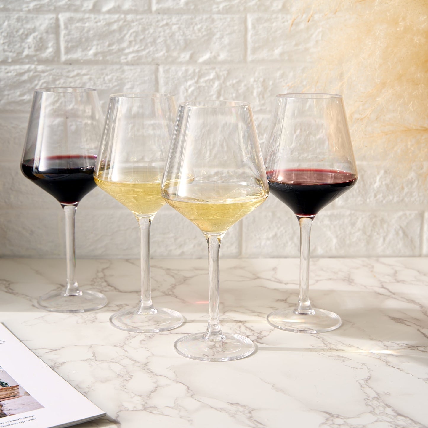 Barcelona Set of 4 Acrylic Stemless Wine Glasses