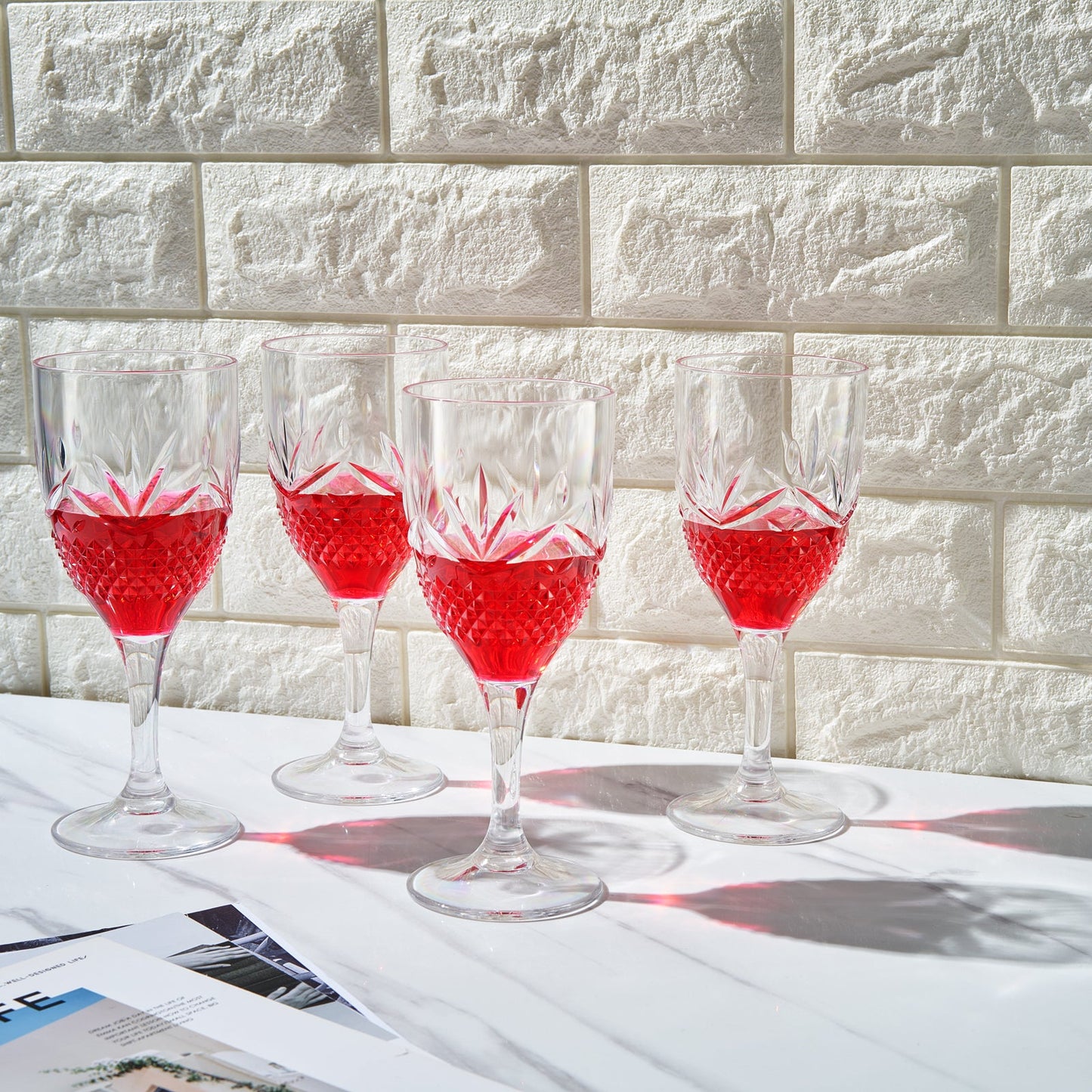 Onix Acrylic Crystal Wine Glasses Set of 4