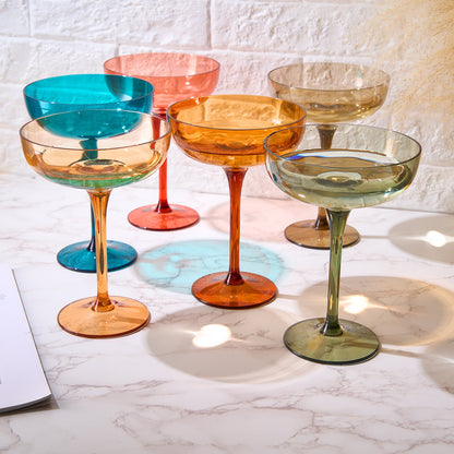 Acrylic Champagne Coupe Cocktail Glass Set of 6