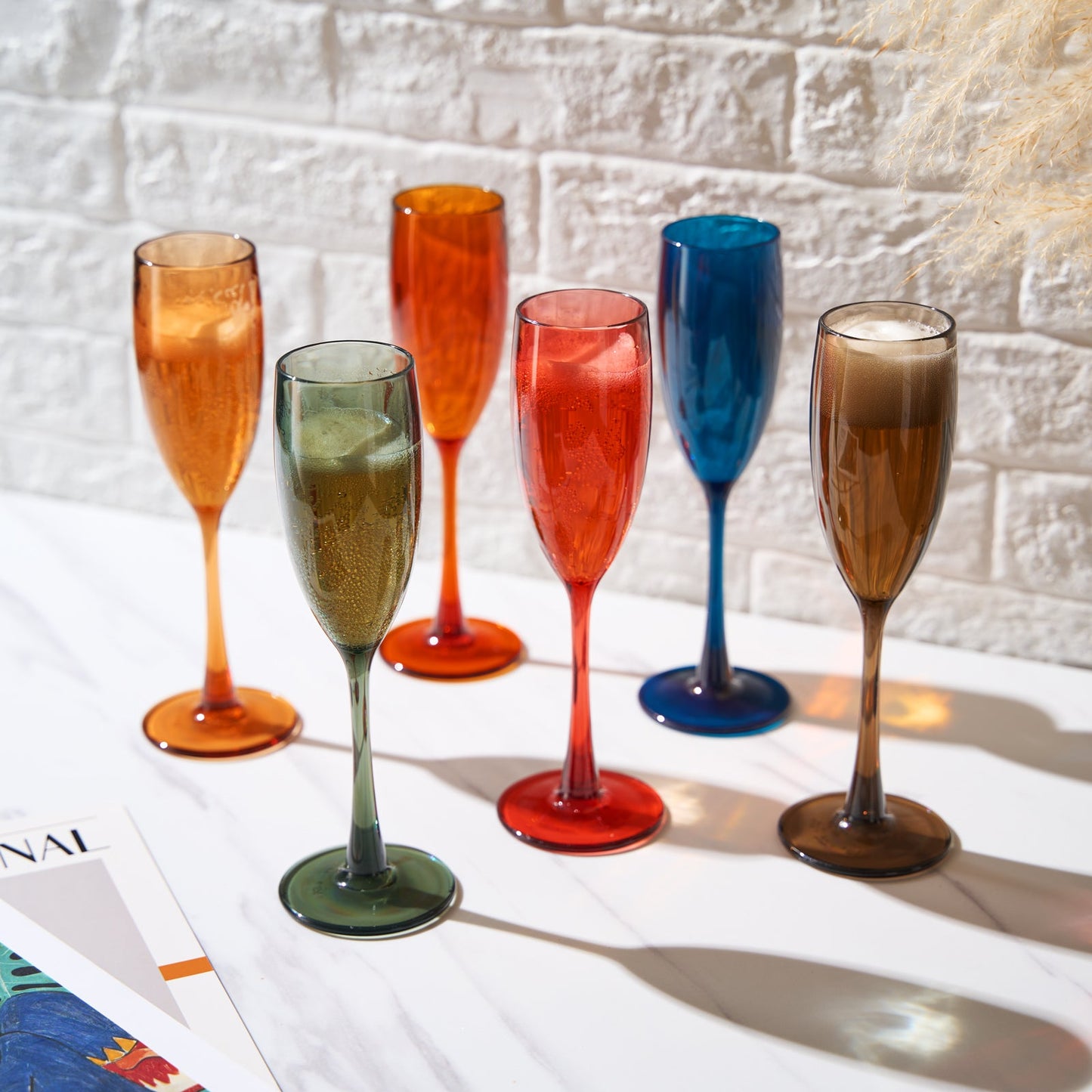 Eze Unbreakable Acrylic Champagne Flutes Set of 6