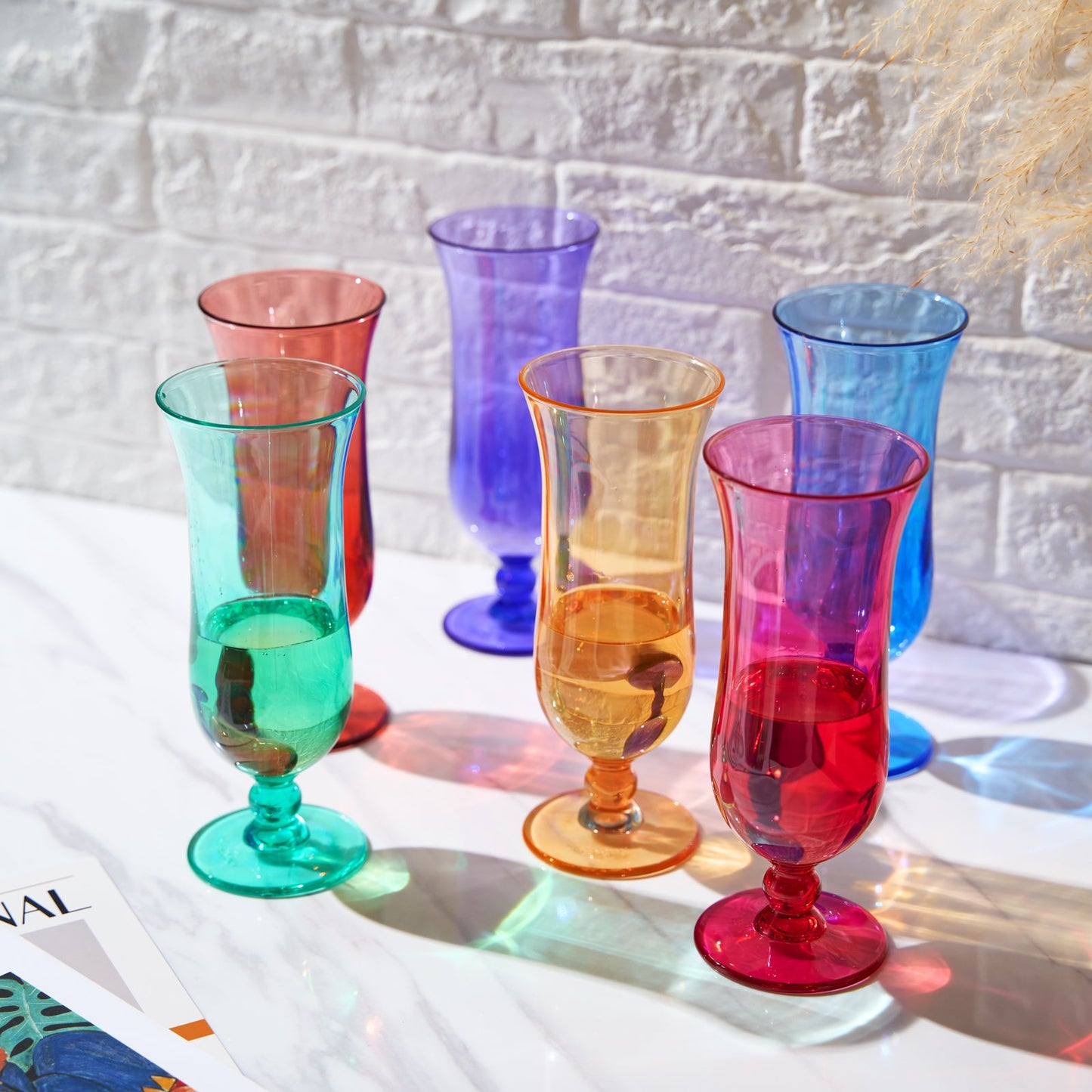 Madrid Acrylic Hurricane Glassware Set of 6