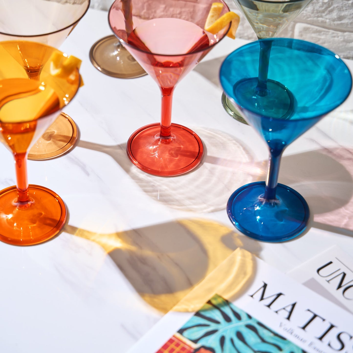 Unbreakable Acrylic Martini Cocktail Glasses