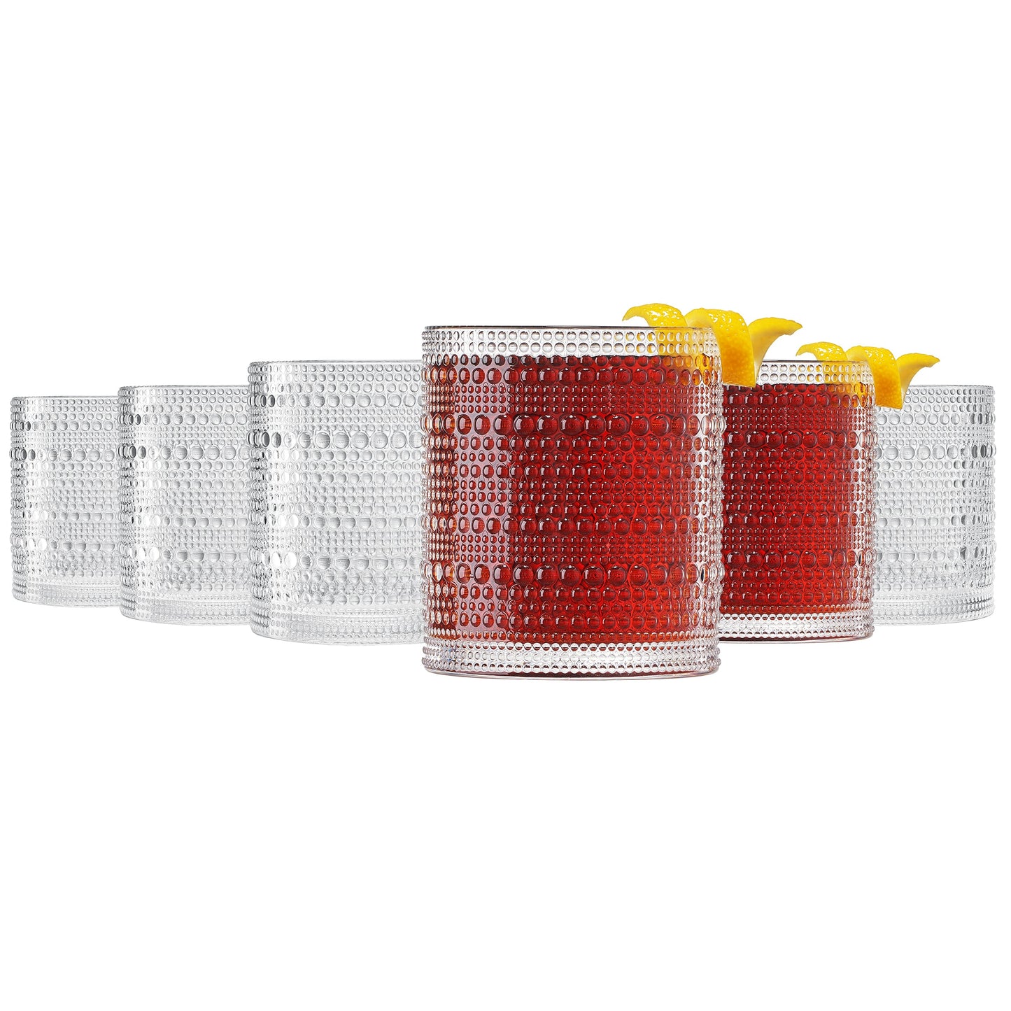 Barcelona Acrylic Hobnail Lowball Glass Set of 6