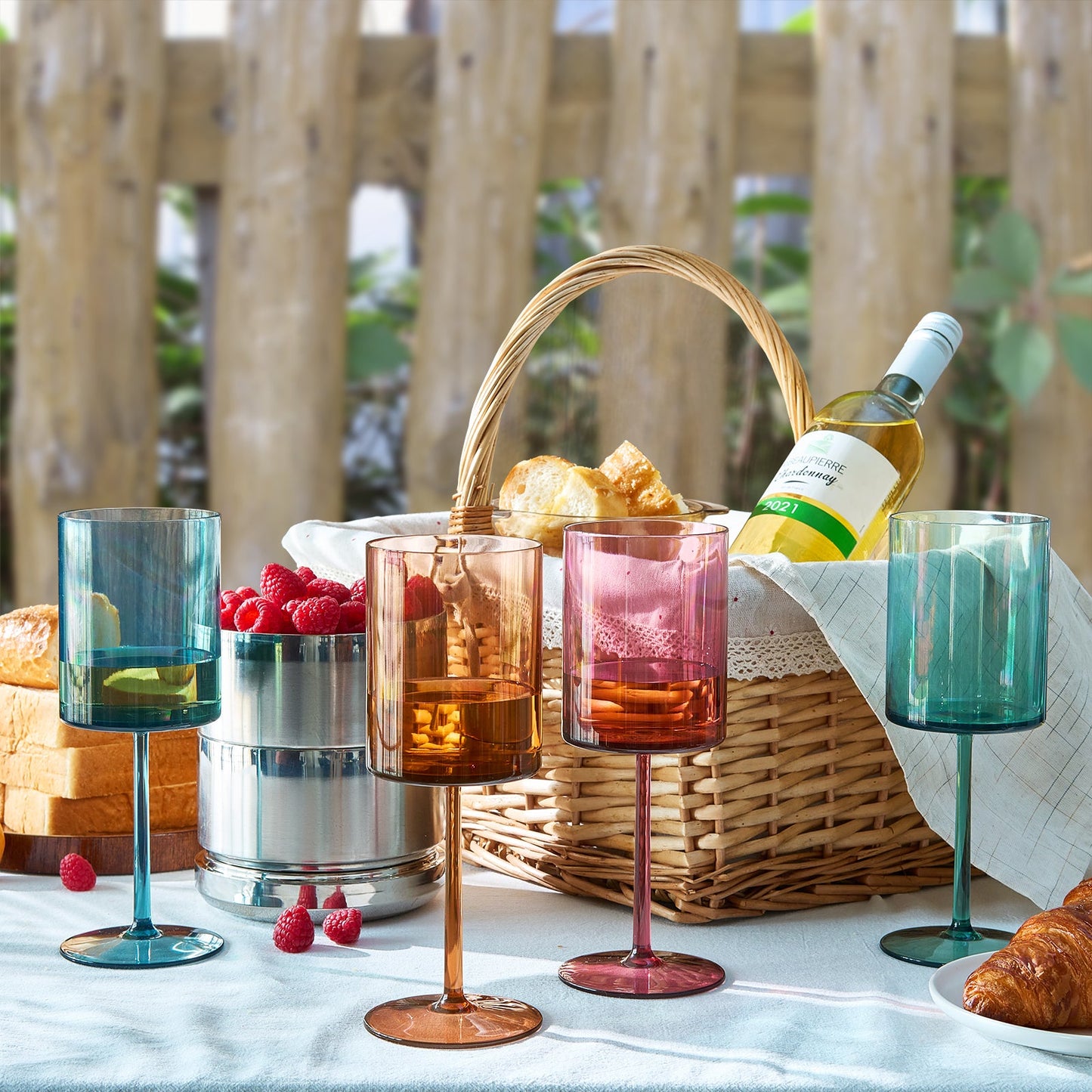 Eze Square Acrylic Wine Glasses Set of Four