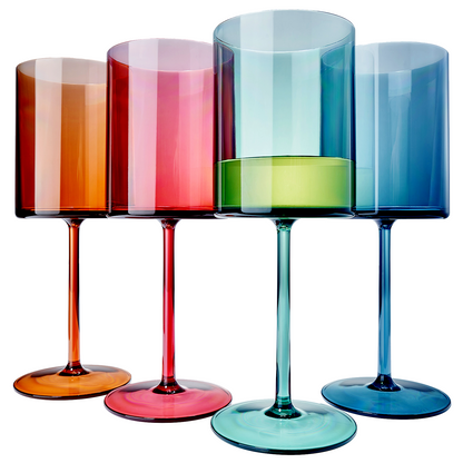 Eze Square Acrylic Wine Glasses Set of Four