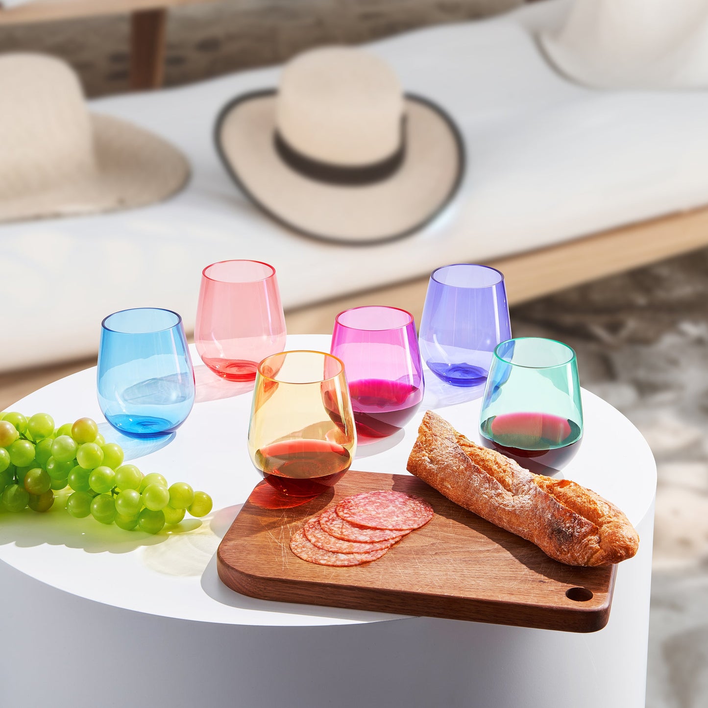 Set of 12 Madrid Acrylic Stemless Wine Glasses