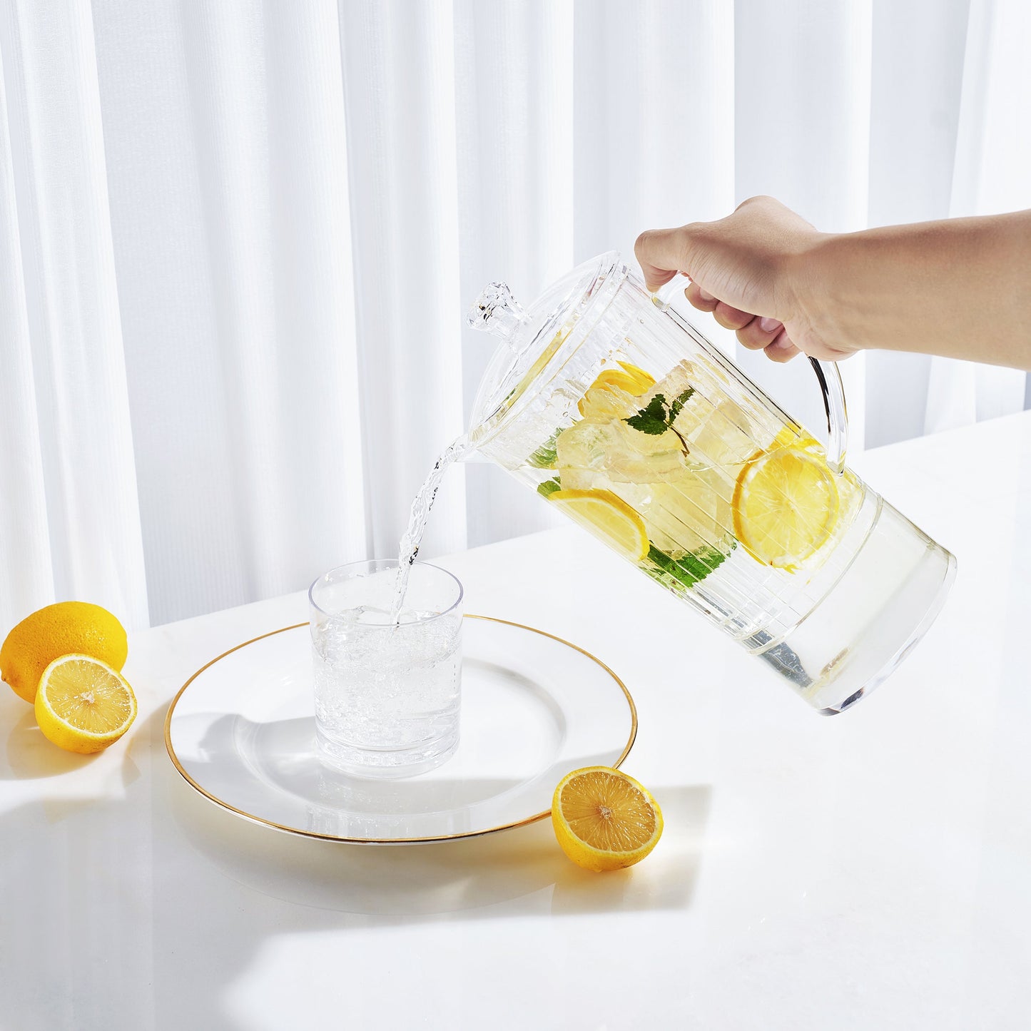 Barcelona Acrylic Pitcher with a Secure Lid