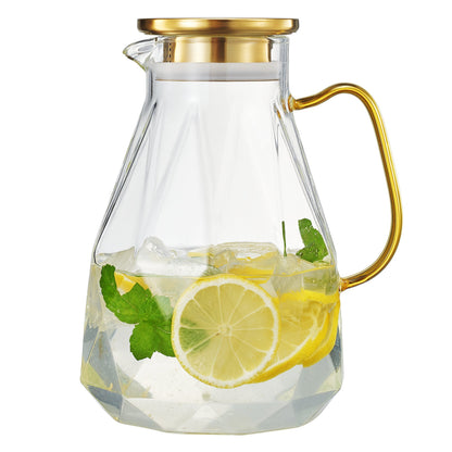 Classica Glass Pitcher with Gold Lid and Handle
