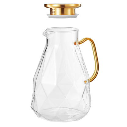 Classica Glass Pitcher with Gold Lid and Handle
