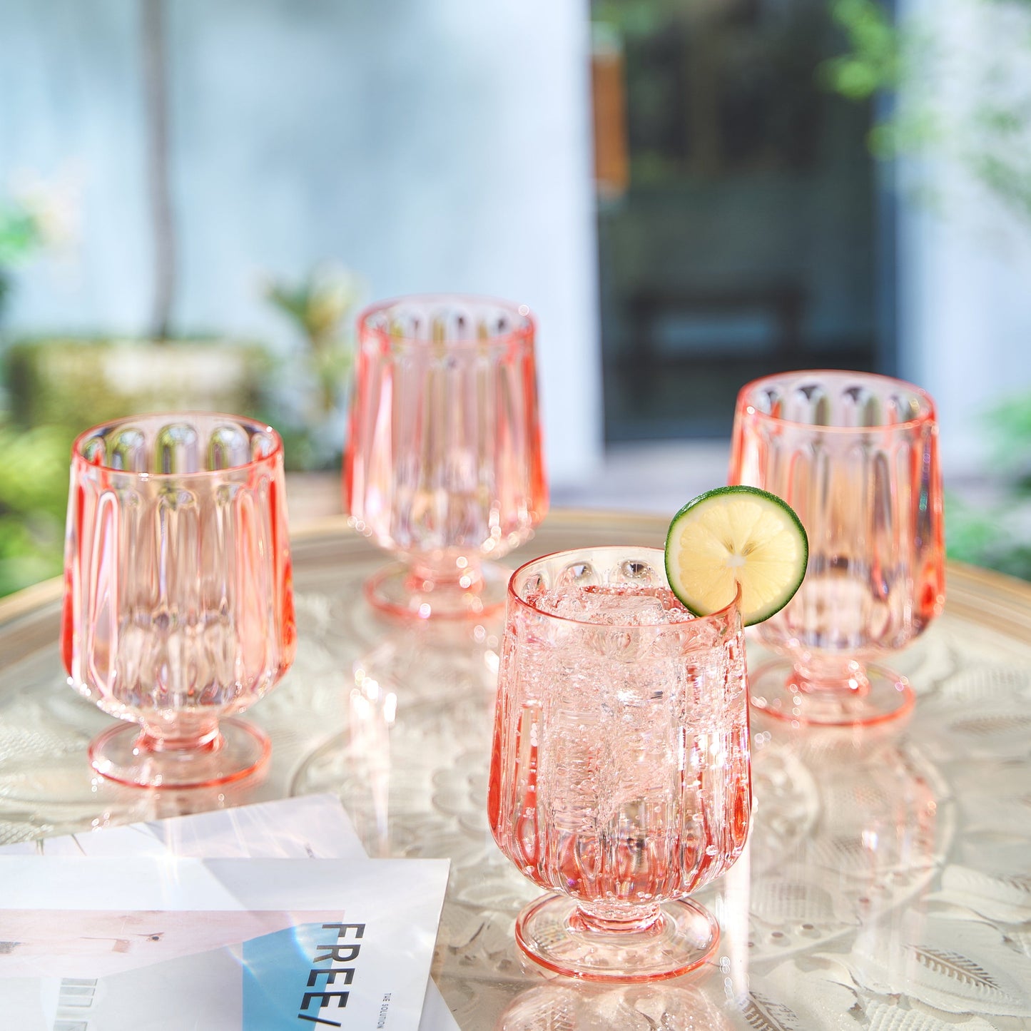 Madrid Acrylic Stemmed Wine Goblet and Set of 4