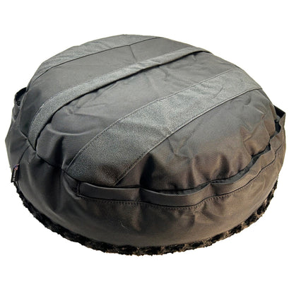 Dog Bed Round Bolstered Furvana in black nylon, American Dog brand round pet bed for dogs on Tampa Home & Garden Store