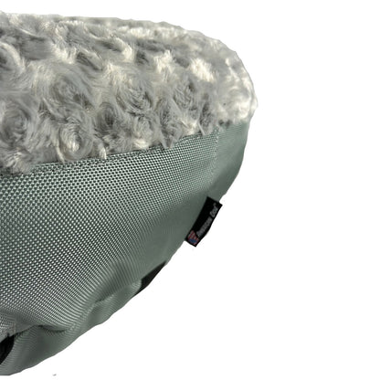 Dog bed round Furvana™ plush interior and grey exterior fabric American Dog on Tampa Home & Garden Store