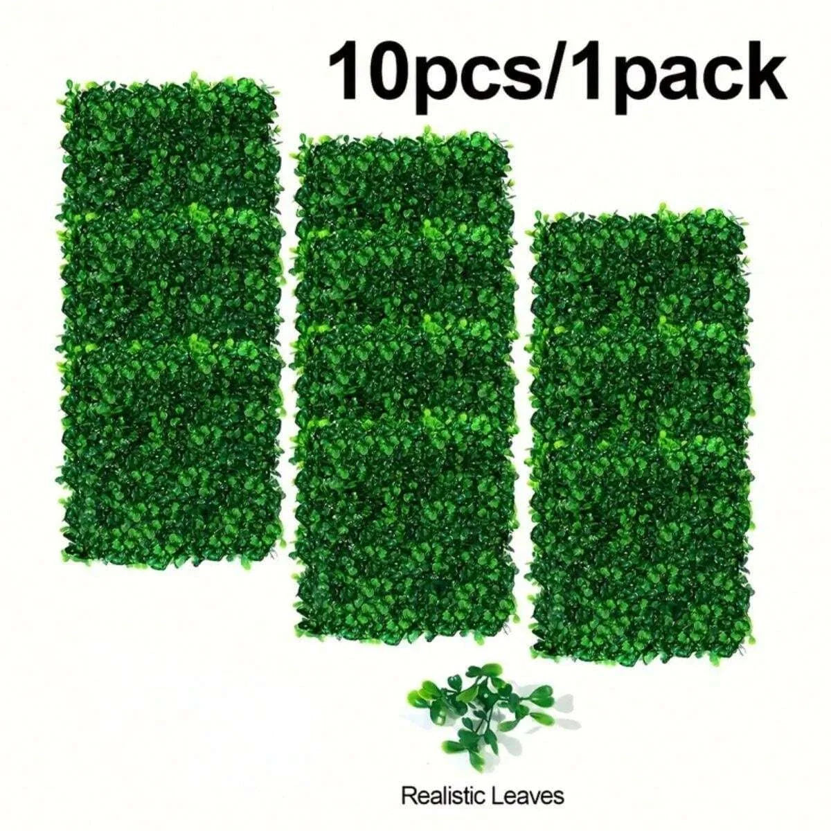 Perfecsy grass wall panels artificial boxwood greenery backdrop, 10pcs pack, 3 panels on Tampa Home & Garden Store