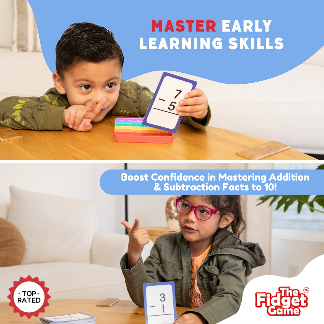 The Fidget Games Pre-K & Kindergarten Addition & Subtraction Card Pack, math cards for learners on Tampa Home & Garden Store