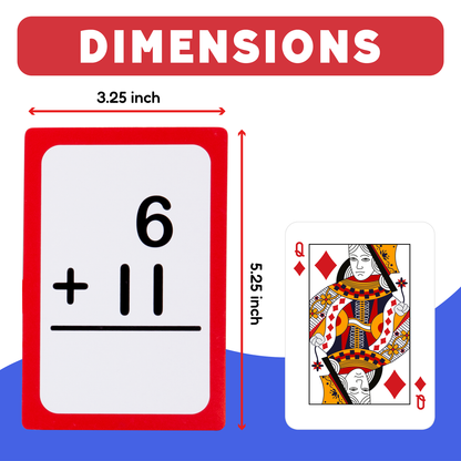 Grade 1 & 2 Addition & Subtraction Card Pack by The Fidget Games, red bordered math cards on Tampa Home & Garden Store
