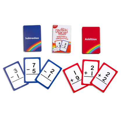 Addition & Subtraction Card Pack by Fidget Games, blue subtraction and red addition cards on Tampa Home & Garden Store