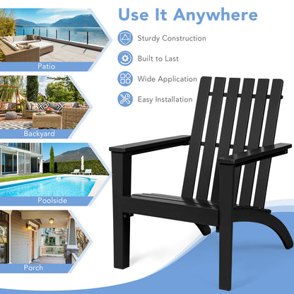 Outdoor Durable Patio Acacia Wood Adirondack Lounge Armchair-Gray
