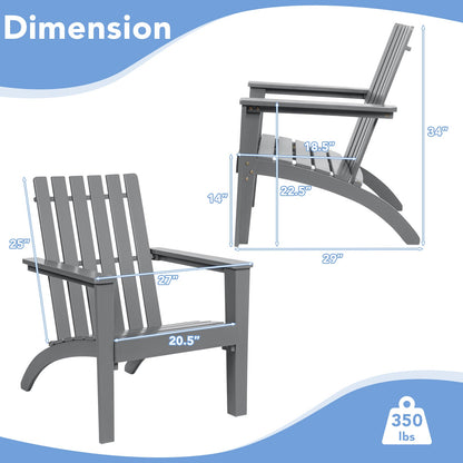Sillón reclinable Adirondack de madera de acacia para exteriores, duradero, color gris