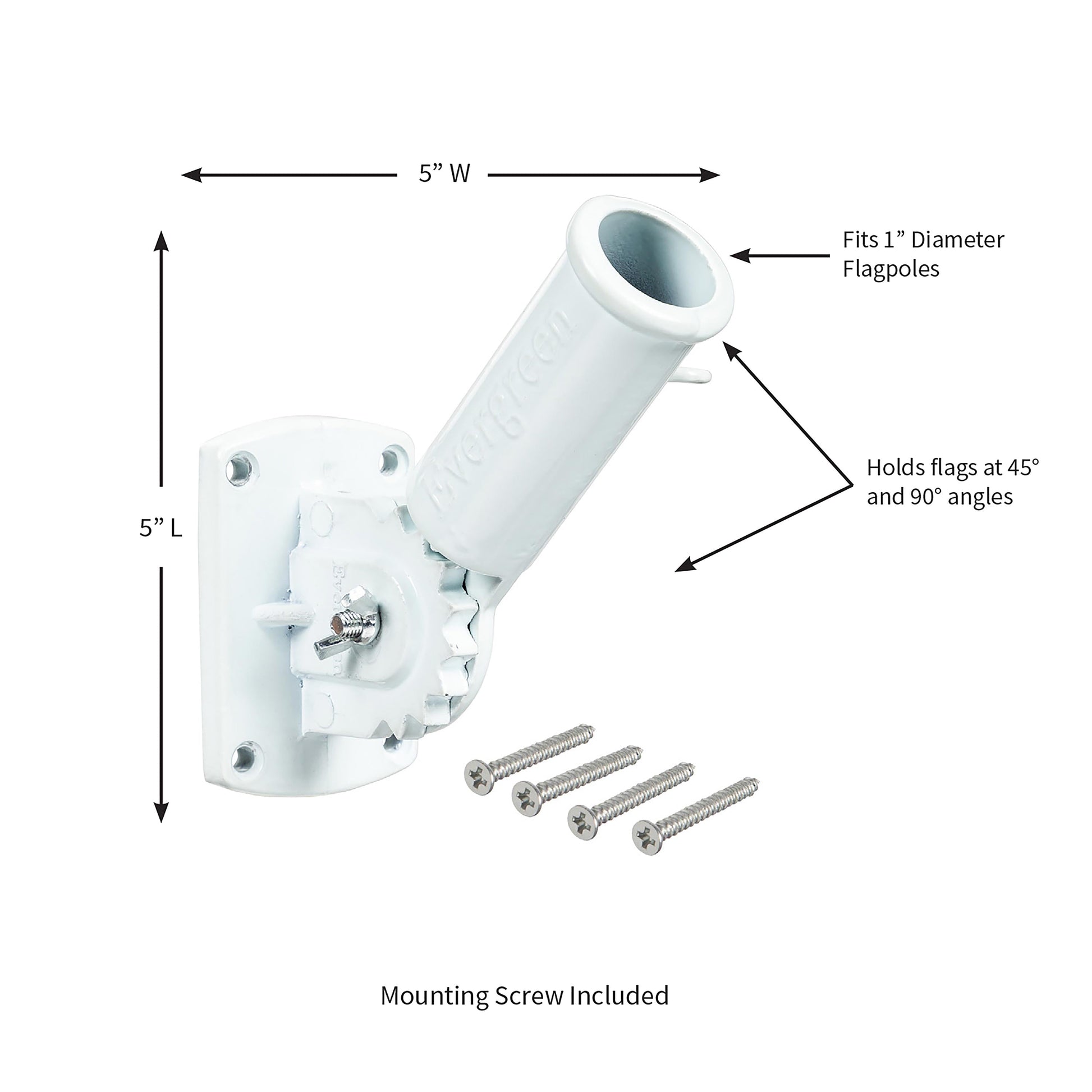 Adjustable Aluminum House Flag Bracket, White Finish - Tampa Home & Garden Store